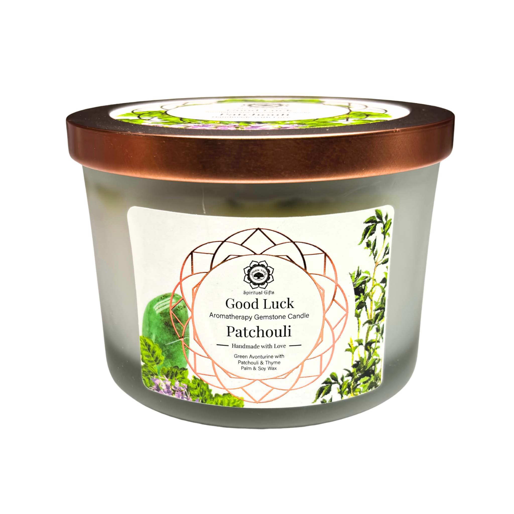 Bougie Chance – Aventurine Verte & Patchouli